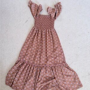 Pink Lily Off the Shoulder Floral Smocked Maxi Dress